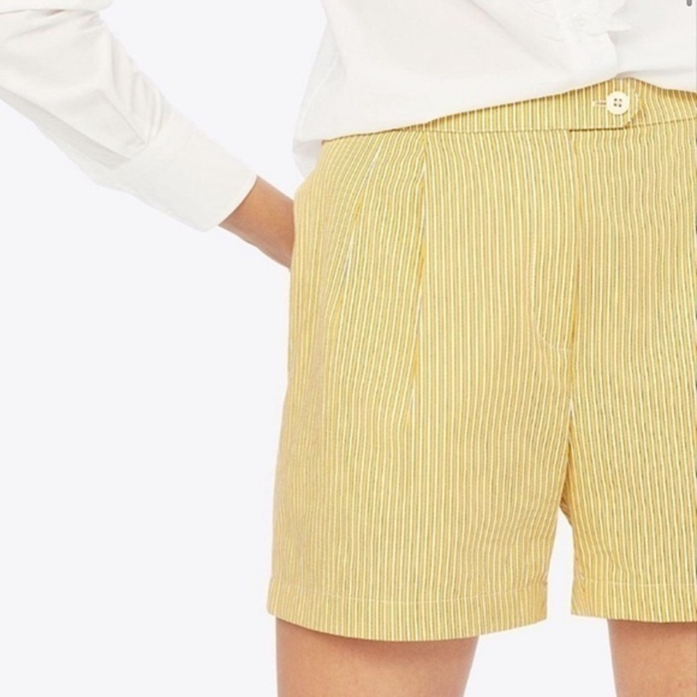 Tory Burch yellow striped cotton shorts